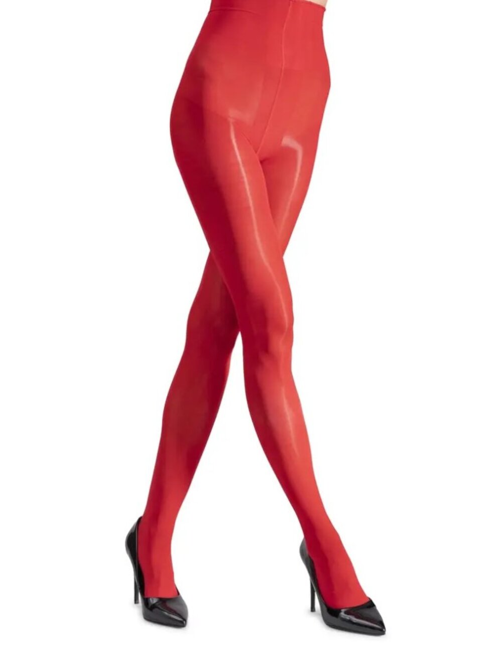 Lechery Lustrous Silky Shiny 40 Denier Tights, Size L, Red NIP
